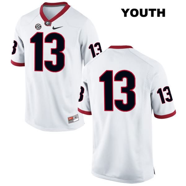 Georgia Bulldogs Youth Elijah Holyfield #13 NCAA No Name Authentic White Nike Stitched College Football Jersey JAE2156ZI